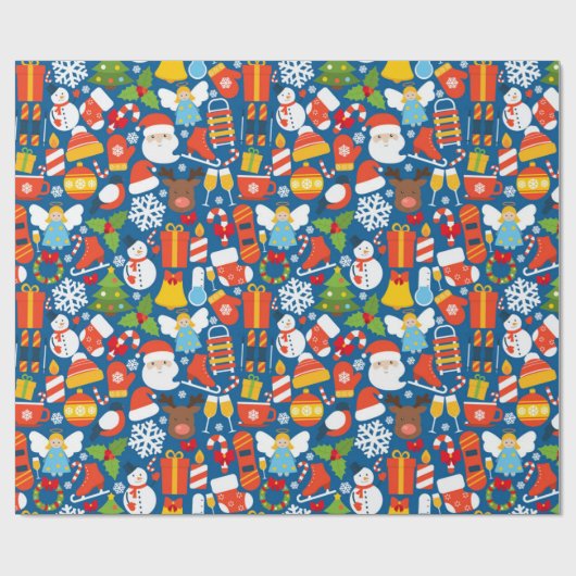 Decoratief kerstpatroon cadeaupapier (Vlak)