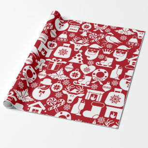 Decoratief kerstpatroon cadeaupapier