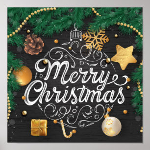 Decoratief kerstPoster Poster