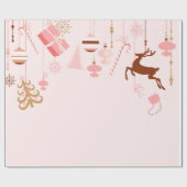 Decoratief kerstrantsoen cadeaupapier (Vlak)