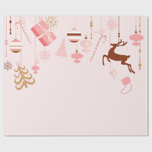 Decoratief kerstrantsoen cadeaupapier (Vlak)