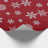 Decoratief kerstsnowflake kristal in rood cadeaupapier (Hoek)