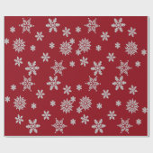 Decoratief kerstsnowflake kristal in rood cadeaupapier (Vlak)