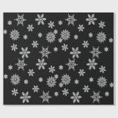 Decoratief kerstsnowflake kristal in zwart cadeaupapier (Vlak)