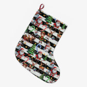 Decoratief kerststrepenpatroonontwerp grote kerstsok (Voorkant (Hangend))