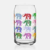 Decoratief Kleurrijk Olifanten Patroon Blikvorm Glas (Achterkant)