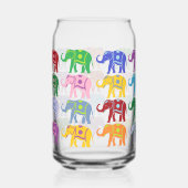 Decoratief Kleurrijk Olifanten Patroon Blikvorm Glas (Rechts)