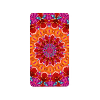 Decoratief kleurrijk patroon etiket