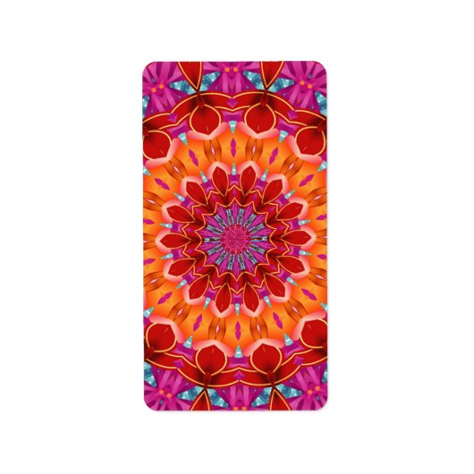 Decoratief kleurrijk patroon etiket (Voorkant)