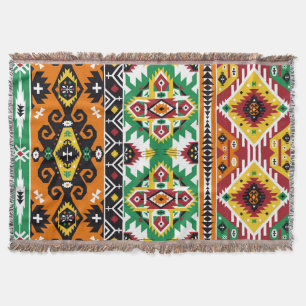 Decoratief kleurrijk patroon in aztec-stijl deken
