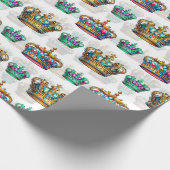 Decoratief Koninklijk Kroonpatroon Cadeaupapier (Hoek)