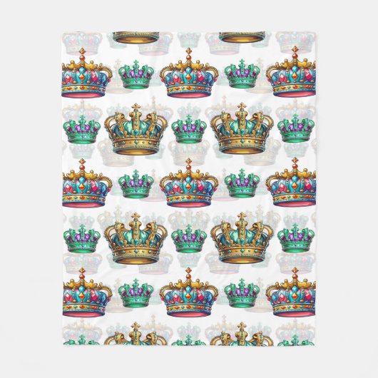 Decoratief Koninklijk Kroonpatroon Fleece Deken (Voorkant)