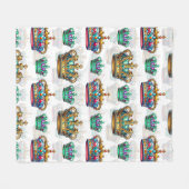 Decoratief Koninklijk Kroonpatroon Fleece Deken (Voorkant (Horizontaal))