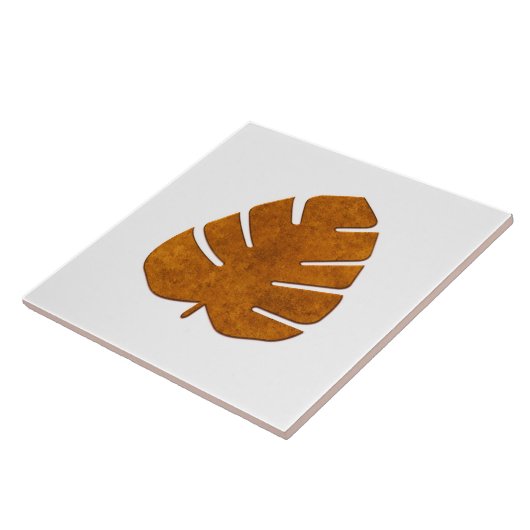 Decoratief koper Monstera Leaf Ceramic Tegel Tegeltje (Zijkant)