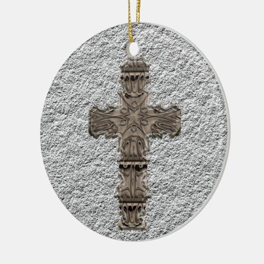 Decoratief kruisbeeld keramisch ornament (Links)