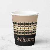 Decoratief kunstschilderpatroon in gesmolten hulze papieren bekers (Voorkant)