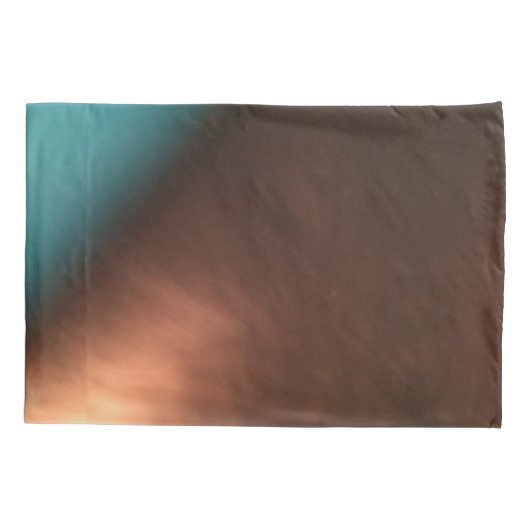 Decoratief kussen Hoesje in Blauwgroen en koperbru Kussensloop (Achterkant)