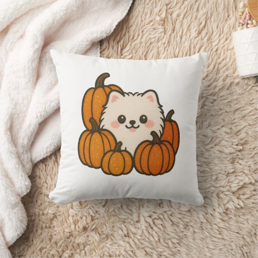 Decoratief Kussen – Schattige Pompoen Pomeranian (Deken)