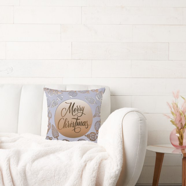 Decoratief kussen Vrolijk kerstfeest met iriserend (Bank)