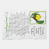 Decoratief Lemon Art Tea Towel met Antiek recept Theedoek (Horizontaal)