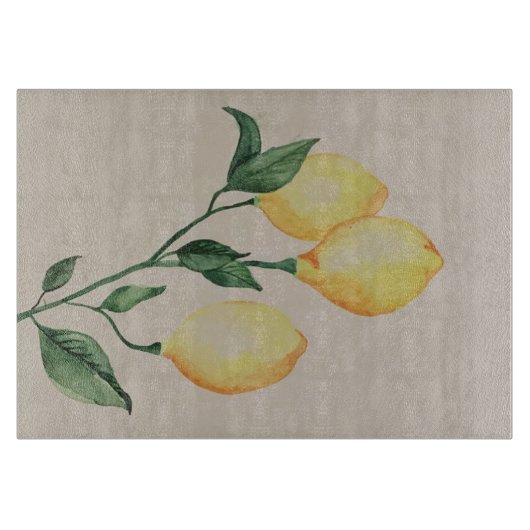 Decoratief lemon glazen snijkaart 8x11 inch snijplank (Voorkant)