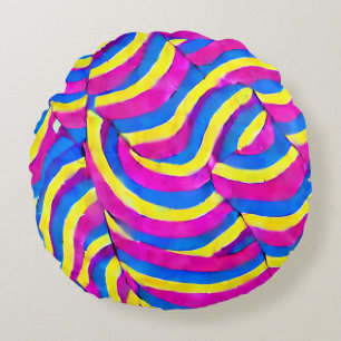 Decoratief leuk kleurrijk snoep kunst Schilderen R Rond Kussen