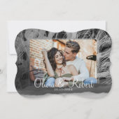 Decoratief Lijst Black en White Photo Wedding Kaart (Voorkant)