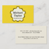 Decoratief Lijst / Gele strepen Visitekaartje (Voorkant / Achterkant)