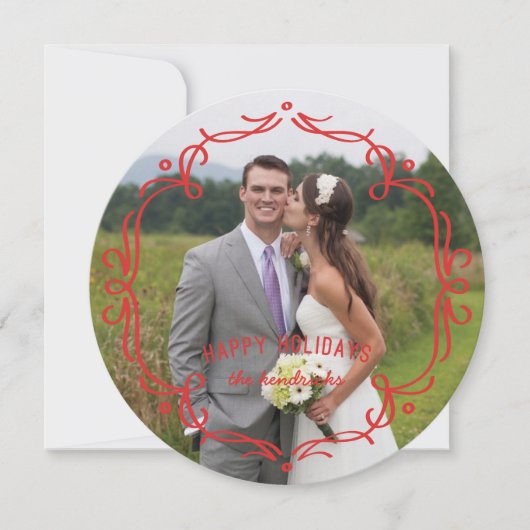 Decoratief Lijst Holiday Kaart - Rood (Voorkant)