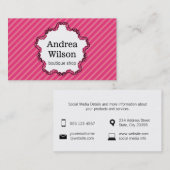 Decoratief Lijst / Magenta Stripes Visitekaartje (Voorkant / Achterkant)