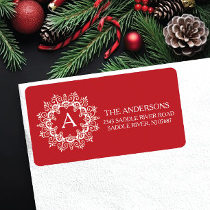 Decoratief Lijst Monogram Return Address Label