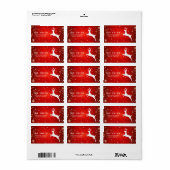 Decoratief Lijst Reindeer Red Snowflake Etiket (Full Sheet)