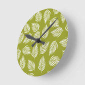 Decoratief Lime Green leest Patroon Ronde Klok (Hoek)