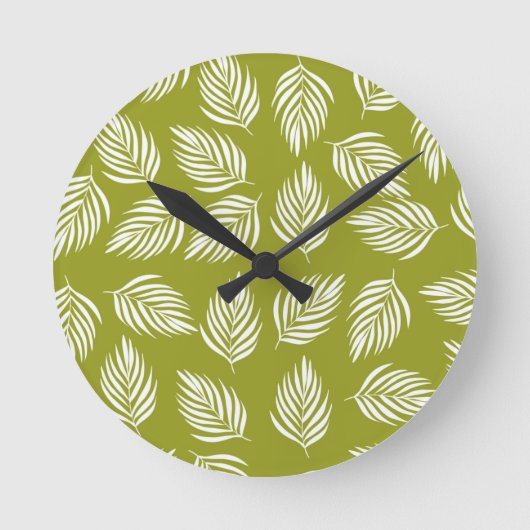 Decoratief Lime Green leest Patroon Ronde Klok (Voorkant)