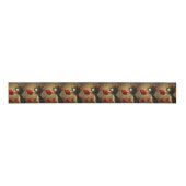 Decoratief lint Zwart & Witte Kat Rode Bloem (Voorkant)