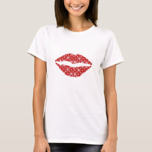Decoratief lipontwerp t-shirt