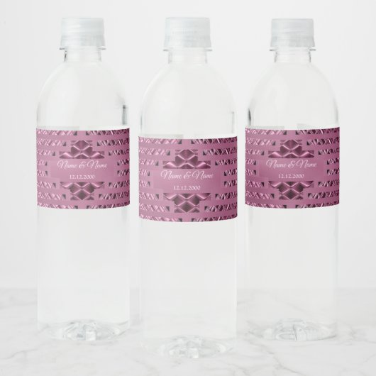 Decoratief magenta waterflesetiket waterfles etiket (Flessen)
