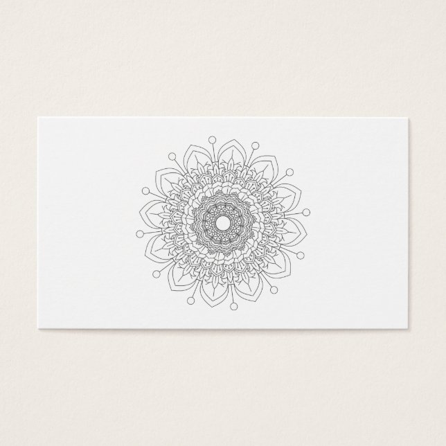Decoratief mandala geïsoleerd op witte achtergrond visitekaartjes (Voorkant)
