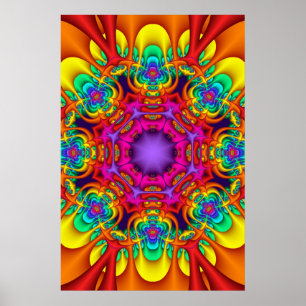 Decoratief mandala poster in regenboogkleuren