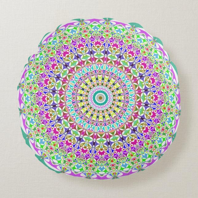 Decoratief Mandala Round Pillow Rond Kussen (Voorkant)