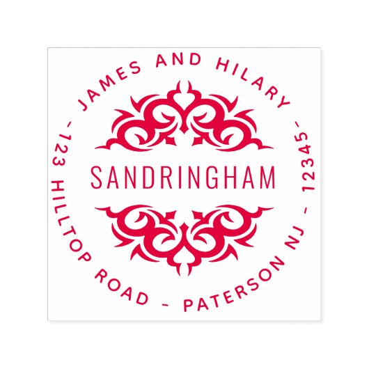  decoratief Mandala stijl retour adres Zelfinktende Stempel (Design)