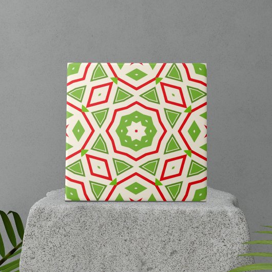 Decoratief Marokkaans Mosaic Red Green White Patte Tegeltje
