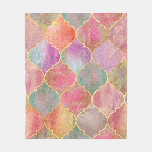  decoratief marokkaans naadloos patroon met fleece deken (Voorkant)