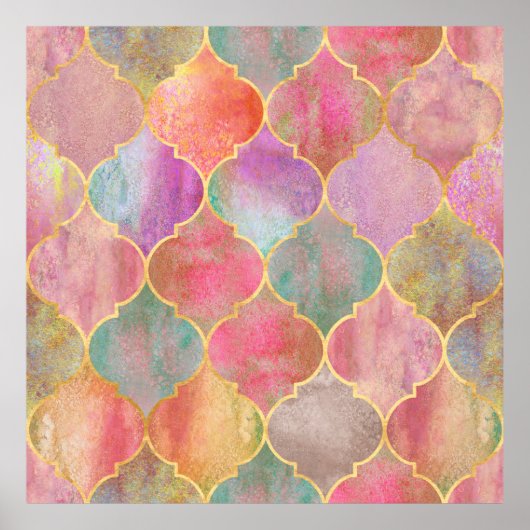  decoratief marokkaans naadloos patroon met poster (Voorkant)