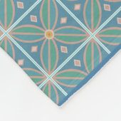 Decoratief Marokkaanse bloem, blauwgroen getild en Fleece Deken (Hoek)