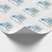Decoratief Menorah Hanukkah Holiday Cadeaupapier (Hoek)