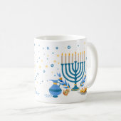 Decoratief Menorah Hanukkah Holiday Koffiemok (Voorkant rechts)