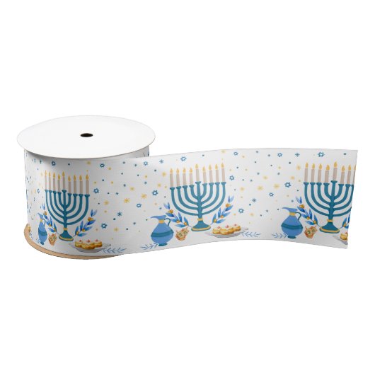 Decoratief Menorah Hanukkah Holiday Satijnen Lint (Spoel)