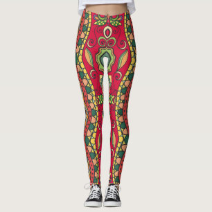 Decoratief met de hand getekend naadloos Abstract Leggings
