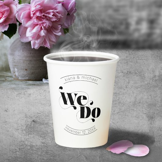 Decoratief modern huwelijk dat we gebruiken ID887 Papieren Bekers